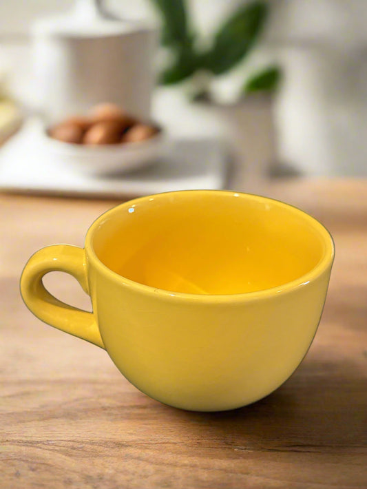 Lynns Stoneware Yellow Coffee Mug Cup 16oz Large