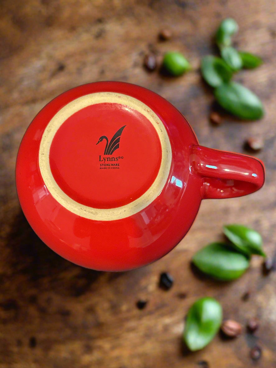 Lynns Stoneware Red Coffee Mug Cup 16oz Large