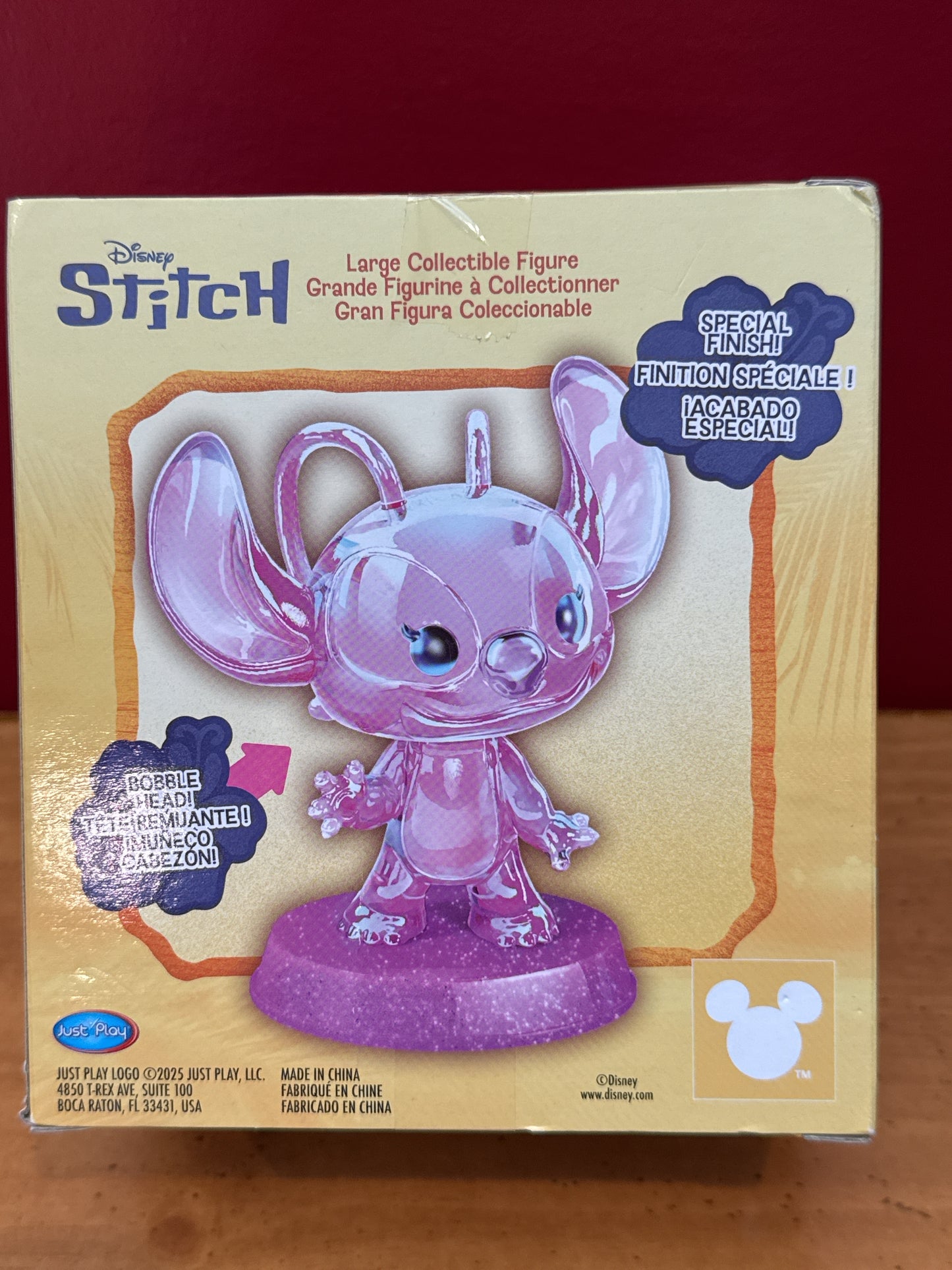 Disney Stitch Large Collectible Pink Angel Bobblehead Figure New in Box