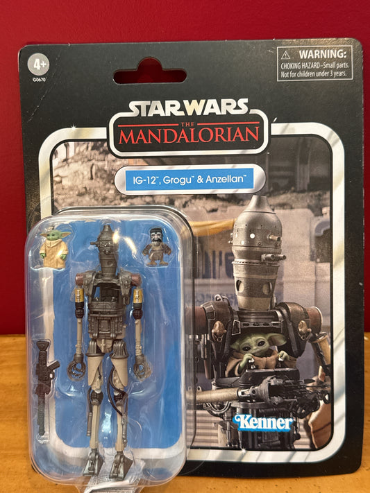 Star Wars The Vintage Collection IG-12, Grogu & Anzellan Deluxe 3.75" New in Box