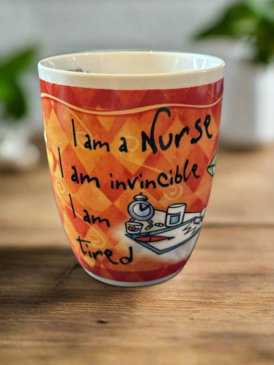 History & Heraldry Nurses Are Angels in Disguise Porcelain Coffee Mug Cup 4" Tall
