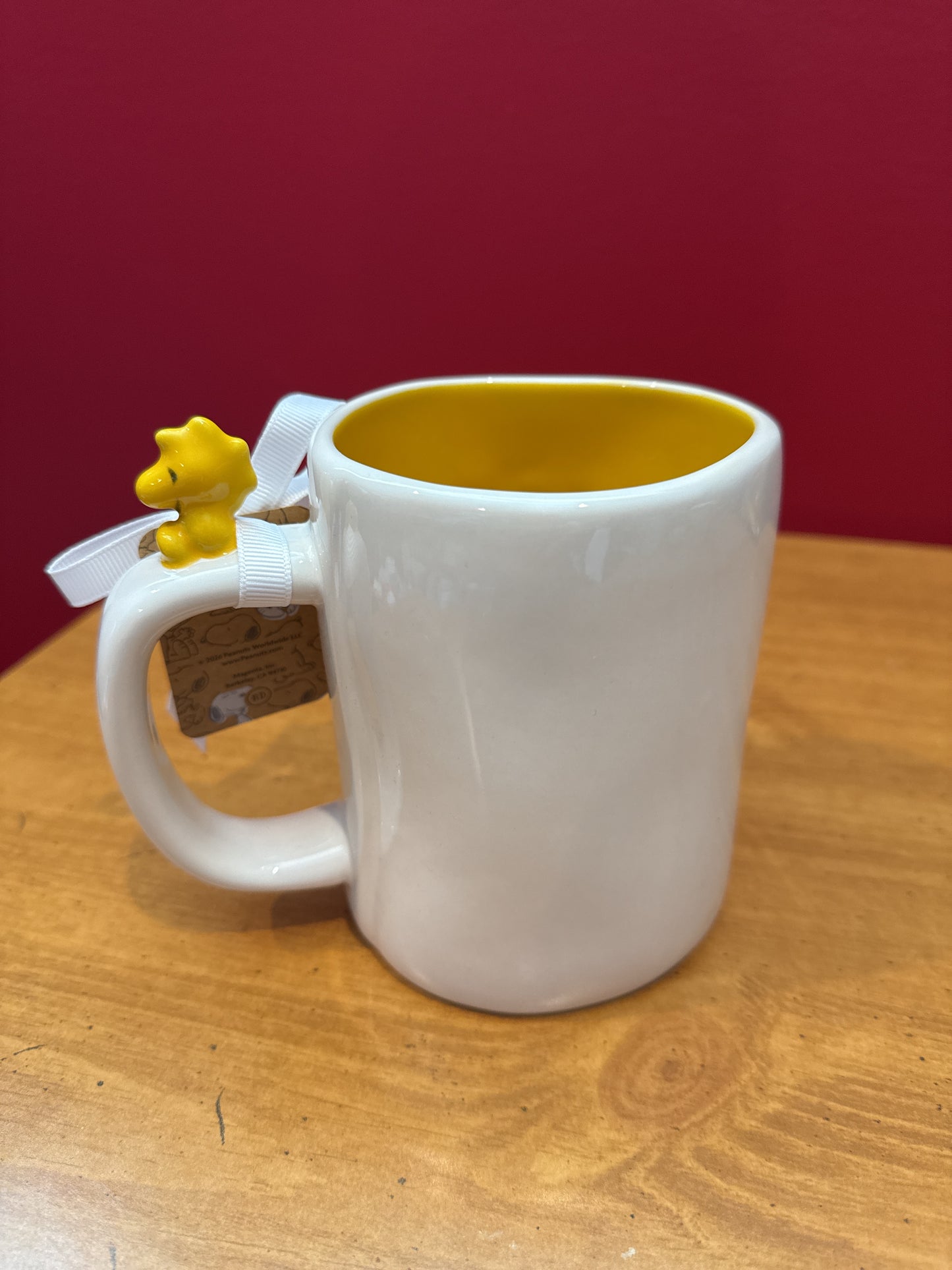 Rae Dunn Snoopy Happiness Is...Yellow Interior 5" Tall New