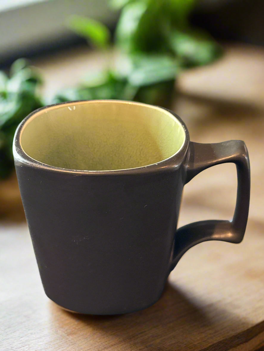 Ty Pennnington Lemon Grass Green Coffee Cup Mug Square 3 7/8" Tall