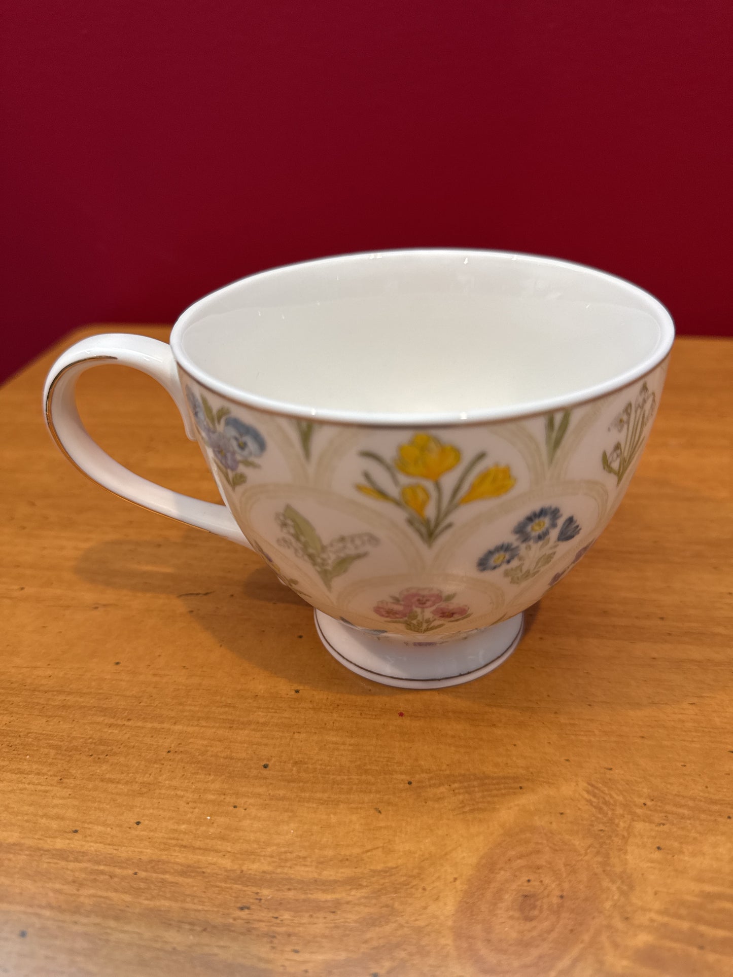 Grace Teaware Floral Footed Tea Coffee Cup 3.5" Tall New