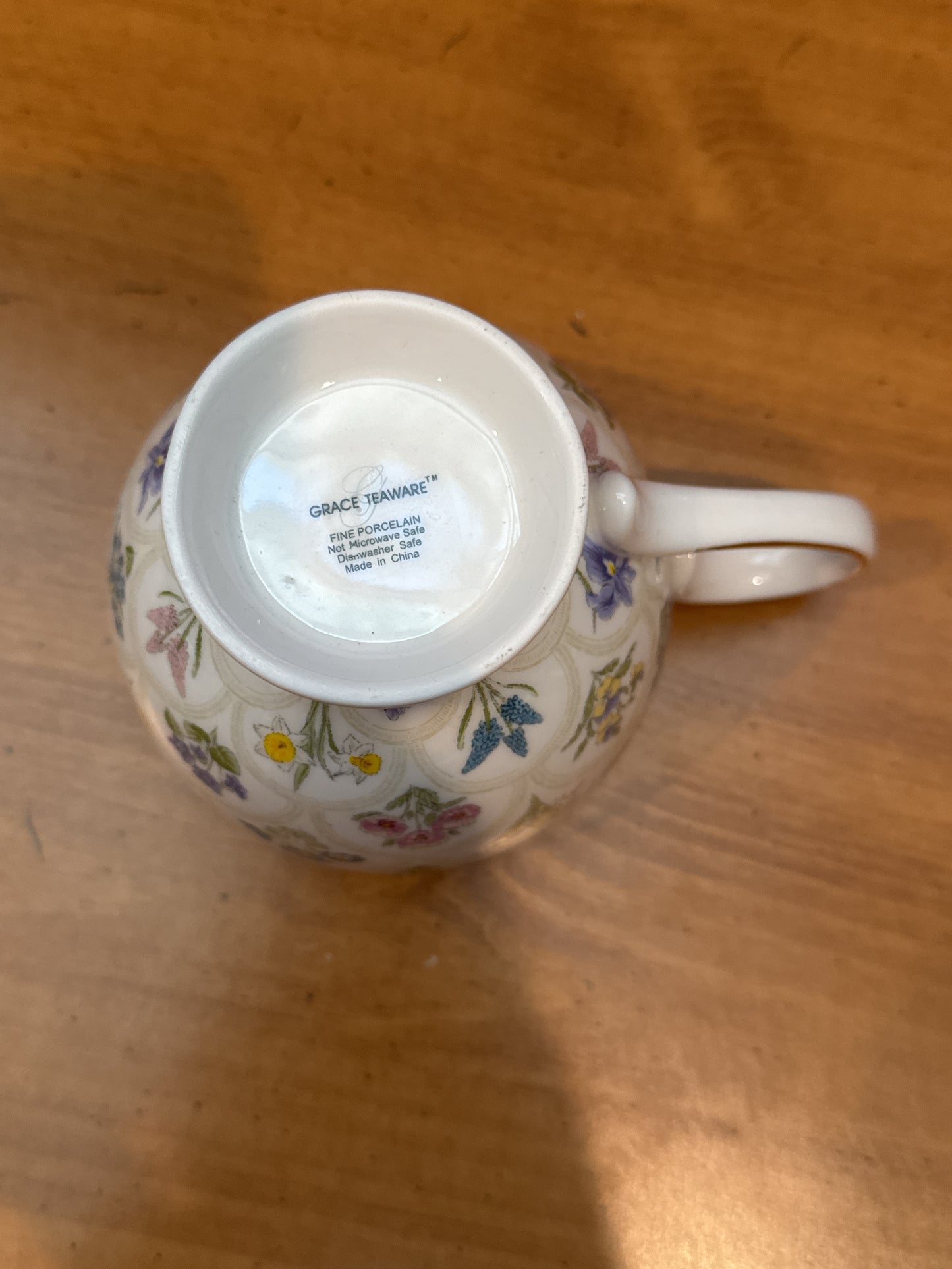 Grace Teaware Floral Footed Tea Coffee Cup 3.5" Tall New