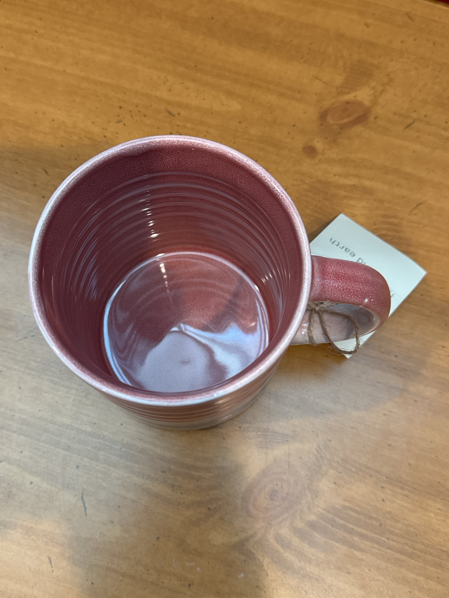 Hand & Earth Pink & Grey Coffee Cup Mug 4.5" Tall New