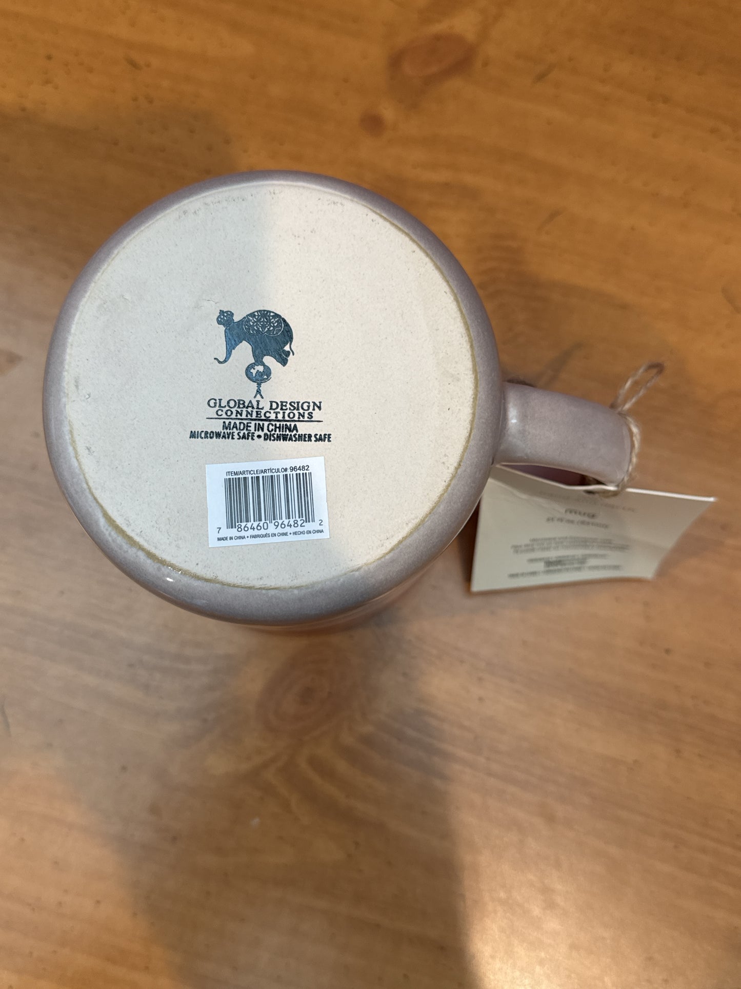 Hand & Earth Pink & Grey Coffee Cup Mug 4.5" Tall New
