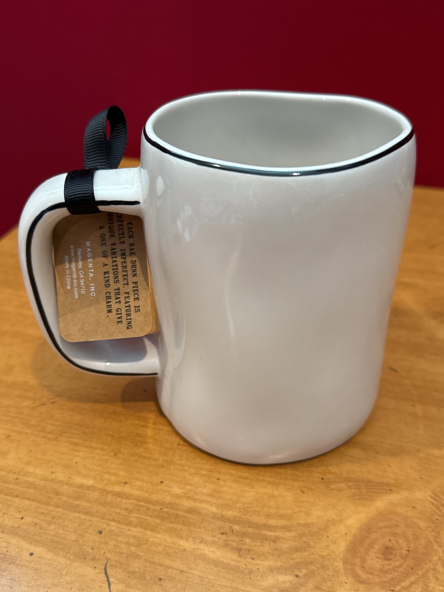 Rae Dunn FAITH Large Letters Coffee Mug Cup White Black Letters 5" Tall New