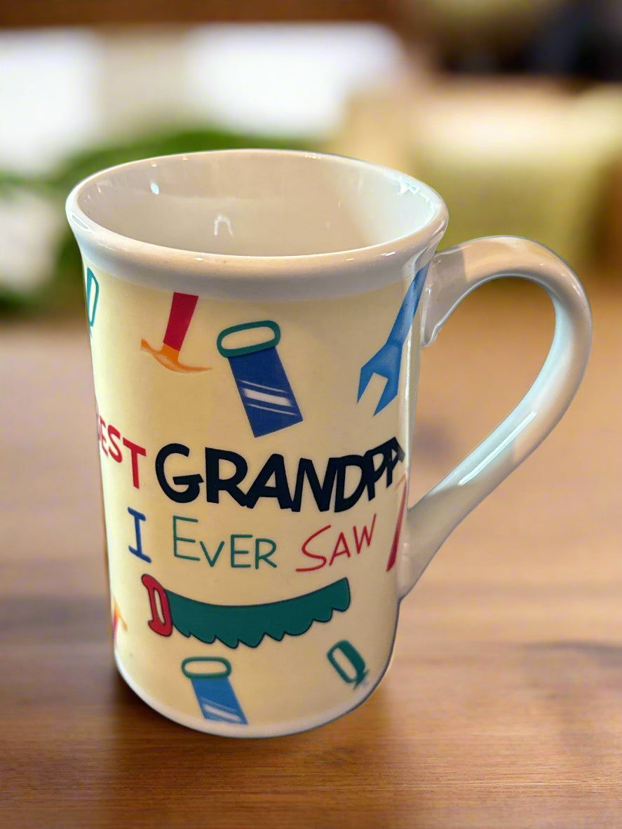Best Grandpa I Ever Saw Tall Coffee Cup Mug Unbranded 4.75" Tall