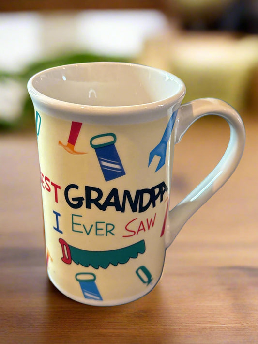 Best Grandpa I Ever Saw Tall Coffee Cup Mug Unbranded 4.75" Tall