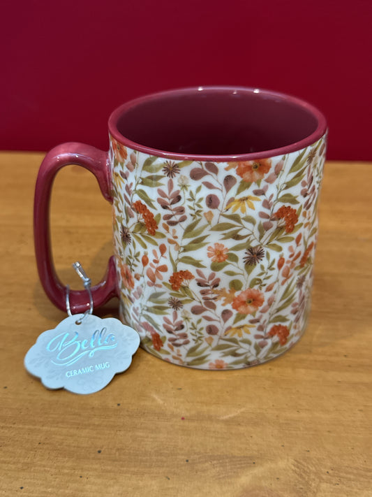 10 Strawberry Street Ceramic 18oz Spring Flowers Coffee Mug Cup 4" Tall New