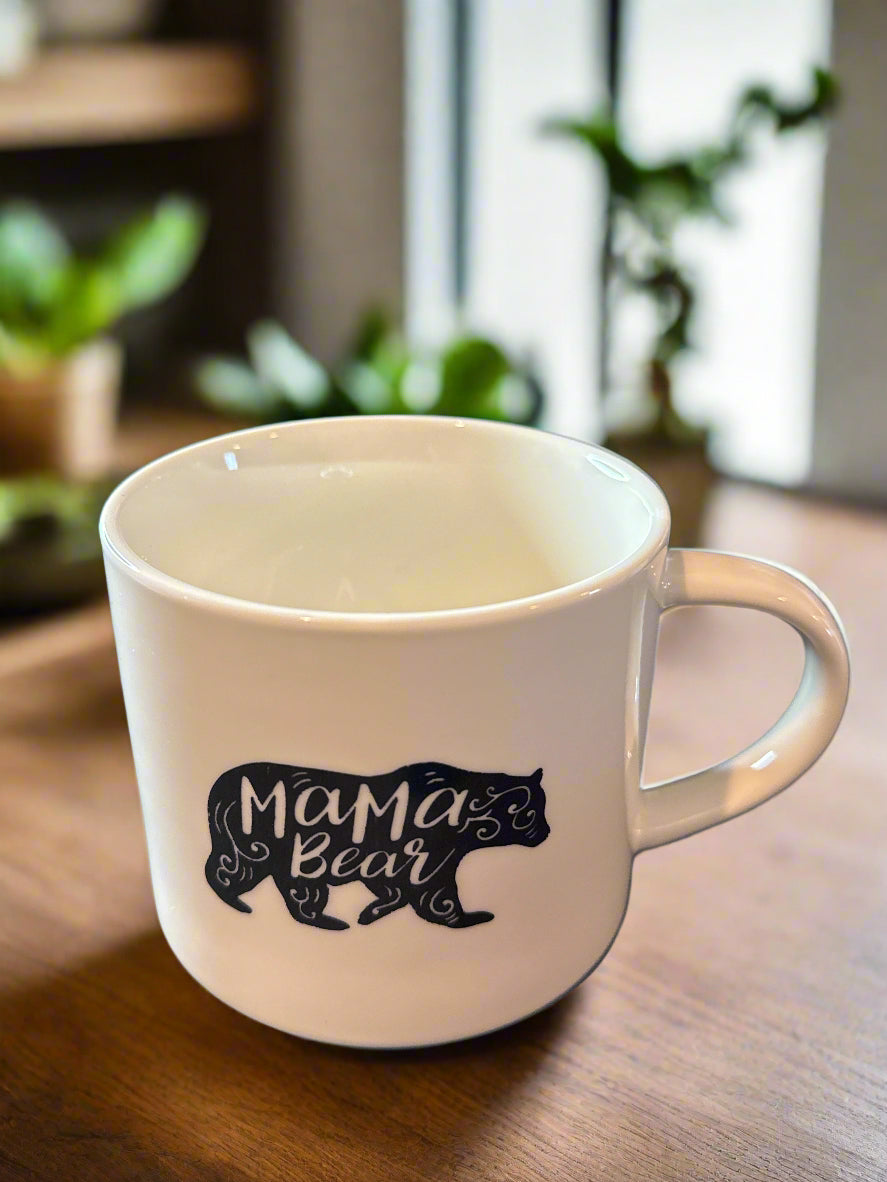 Threshold Stoneware "Mama Bear" Gold Ivory Coffee Cup 3.5" Tall