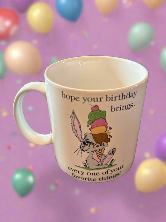 Russ Berrie Coffee Mug Cup Hope Your Birthday Brings Every One Of Your Favorite Things