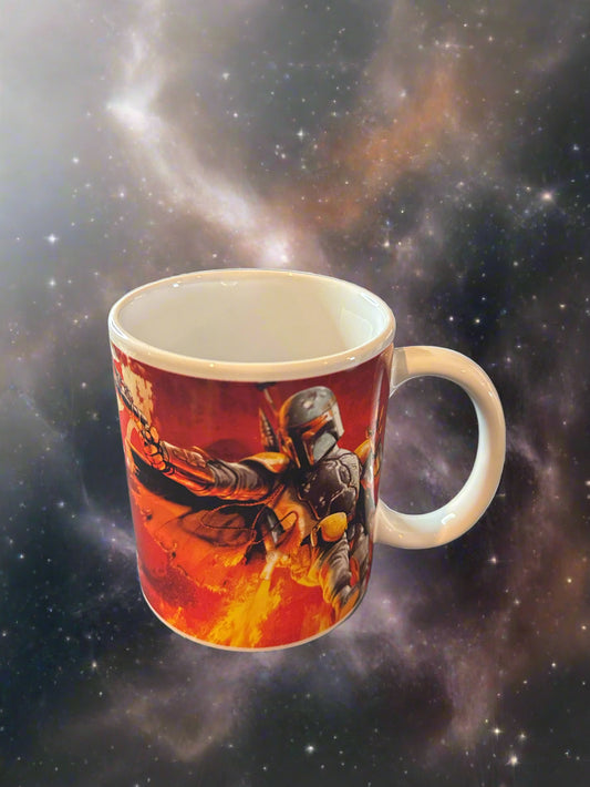 Star Wars 2011 Galerie Han Solo Boba Fett Ceramic Coffee Cup Mug 3.75" Tall