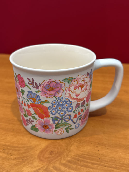 Clementine Floral Coffee Cup 3.75" Tall