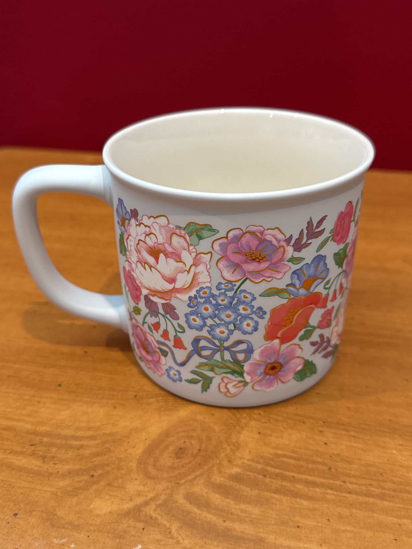 Clementine Floral Coffee Cup 3.75" Tall