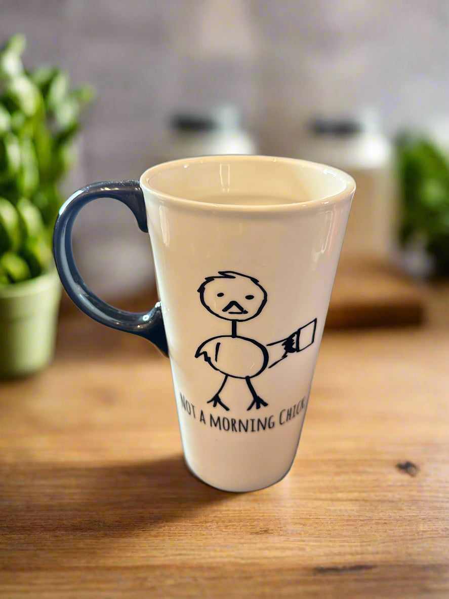 Not A Morning Chick Cypress Rome Ceramic Large Coffee Mug Cup 17oz 6.25" Tall - No Cover/Cap