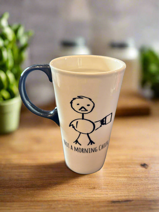 Not A Morning Chick Cypress Rome Ceramic Large Coffee Mug Cup 17oz 6.25" Tall - No Cover/Cap