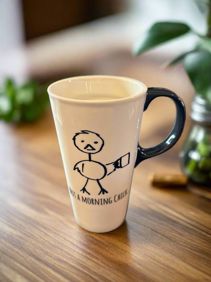 Not A Morning Chick Cypress Rome Ceramic Large Coffee Mug Cup 17oz 6.25" Tall - No Cover/Cap