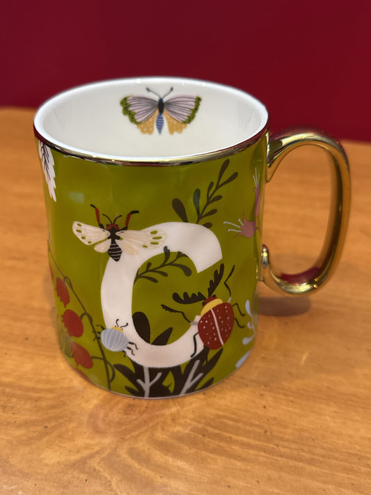 Sheffield Home Green Butterfly "C" Initial 4 1/8" Tall New