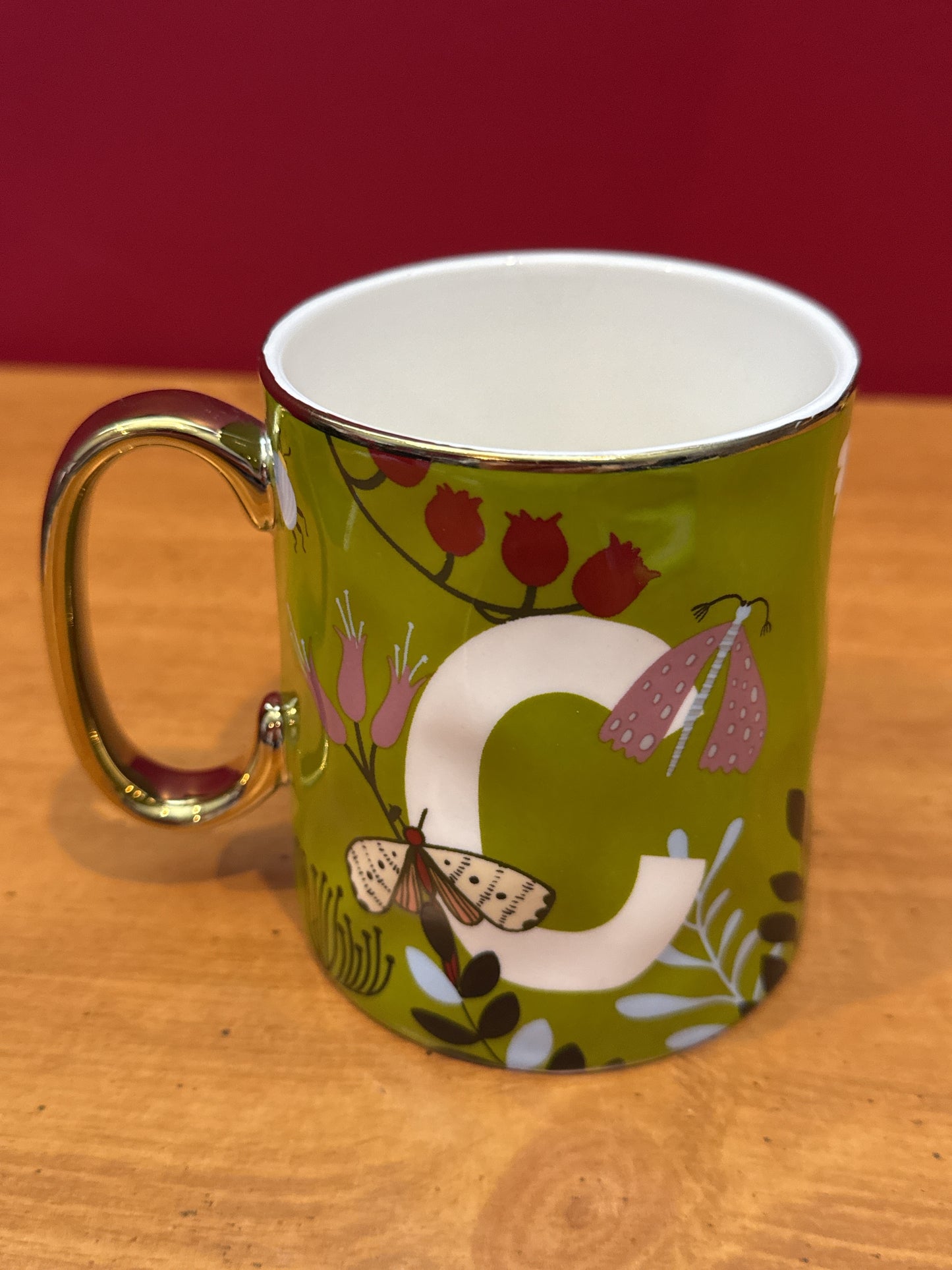 Sheffield Home Green Butterfly "C" Initial 4 1/8" Tall New