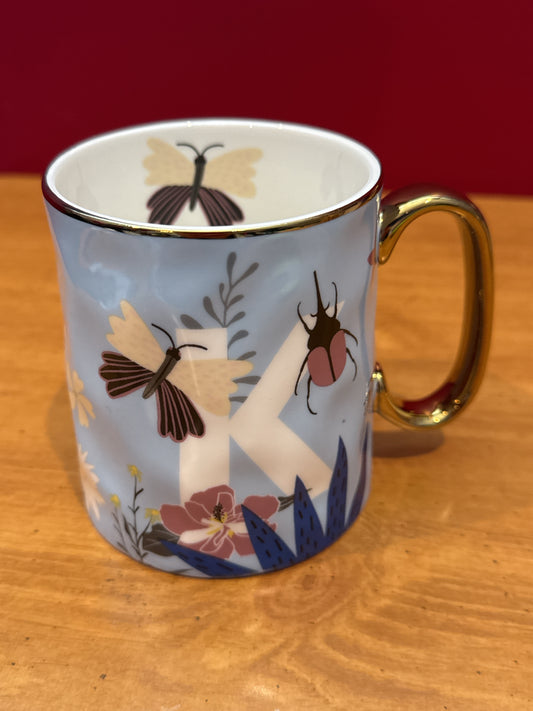 Sheffield Home Blue Butterfly "K" Initial 4 1/8" Tall New
