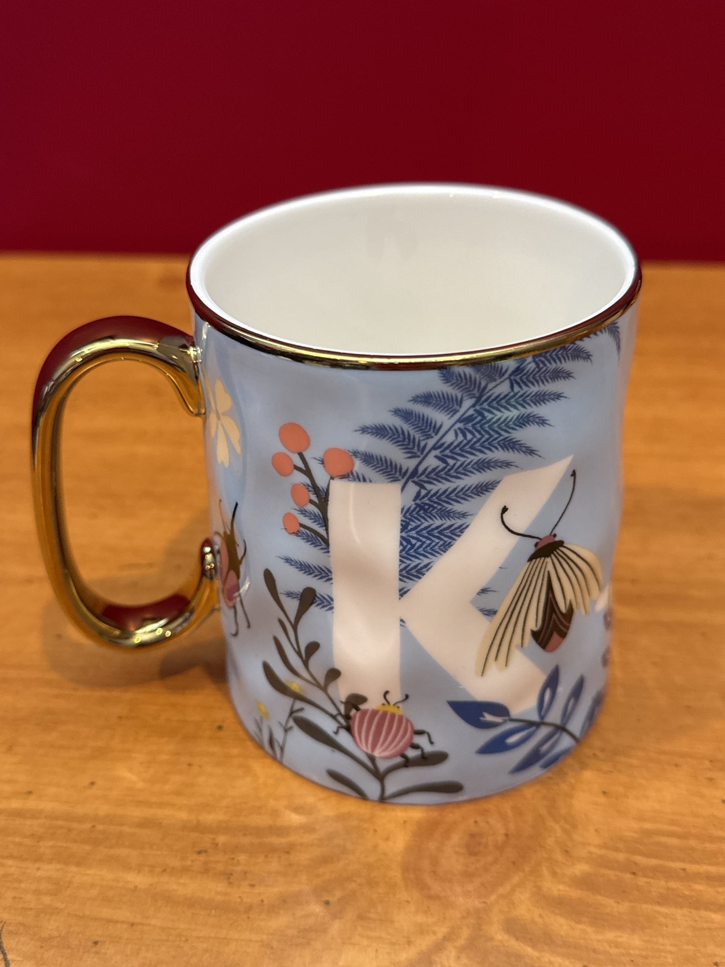 Sheffield Home Blue Butterfly "K" Initial 4 1/8" Tall New