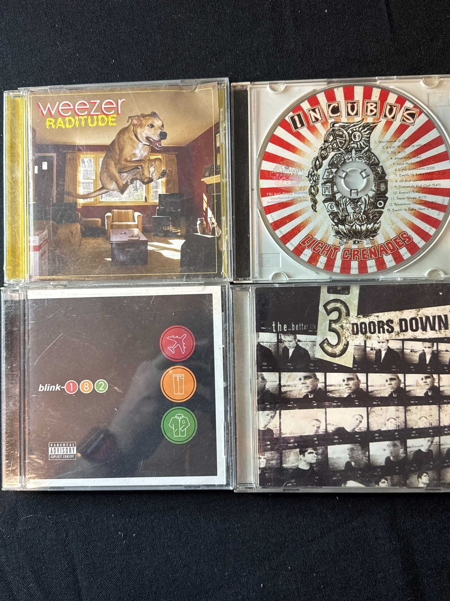 Rock Music 4 CDs Blink 182, 3 Doors Down, Weezer, Incubus