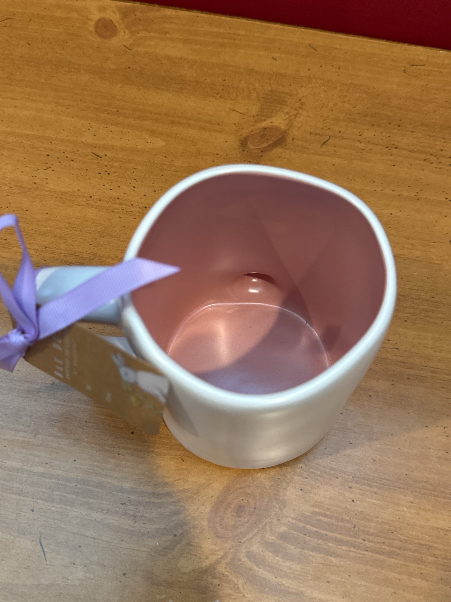 Rae Dunn Hip Hop Bunny 3D Tail Easter Coffee Cup Mug 4 7/8" Tall New