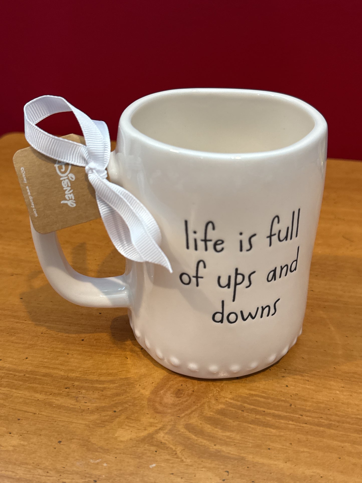 Rae Dunn Winnie The Pooh, "Life is Full of Ups & Downs" Coffee Cup Mug 4 7/8" Tall New