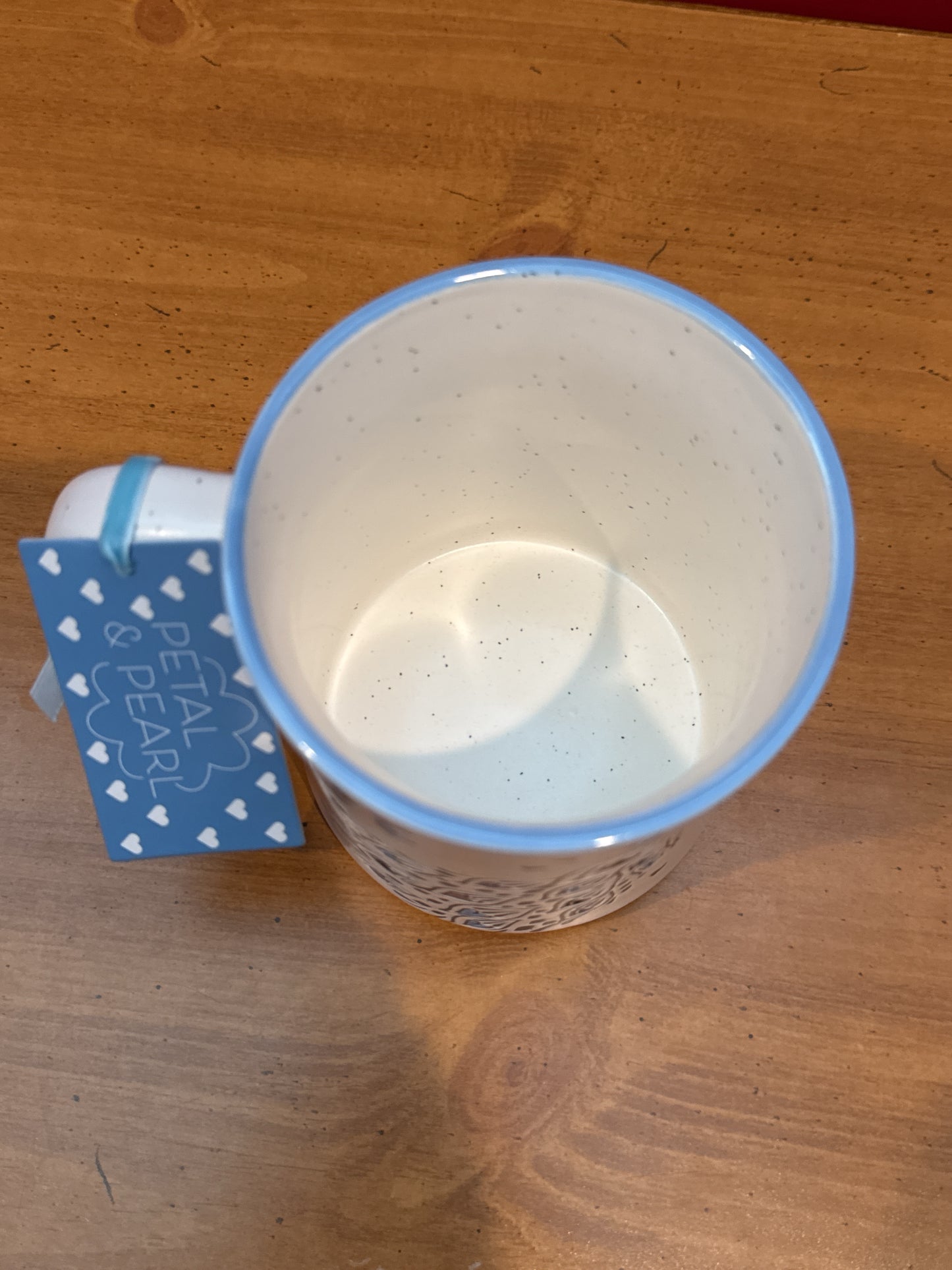 Petal & Pearl Blue Peacock Coffee Cup Mug 4.75" Tall