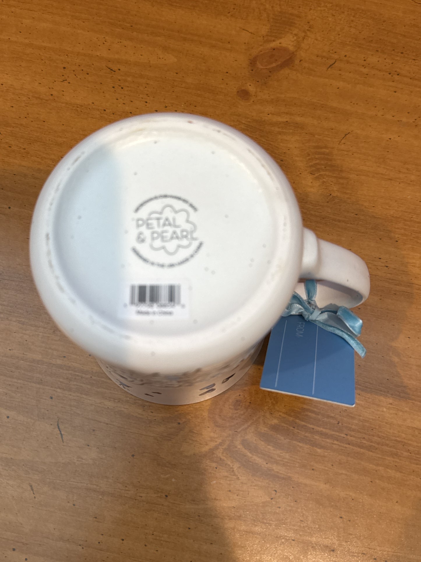 Petal & Pearl Blue Peacock Coffee Cup Mug 4.75" Tall