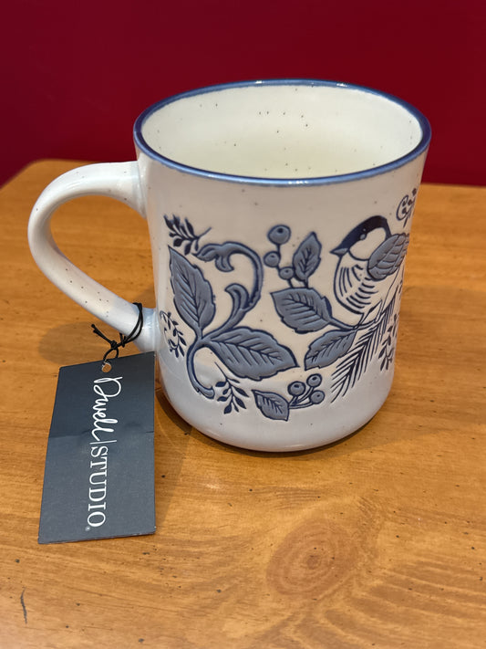 Dwell Studio Blue Birds Coffee Cup Mug 4.5" Tall New