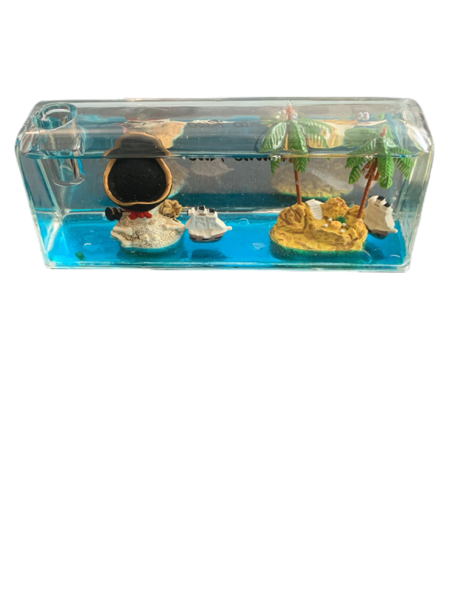 A Gift Corp "Puerto Rico" Liquid Wave Pirate Rectangular Single Pen Holder