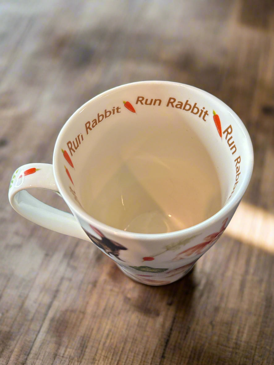 Run Rabbit Coffee Cup Mug 4.75" Tall by Paul Cardew English Bone China 15oz