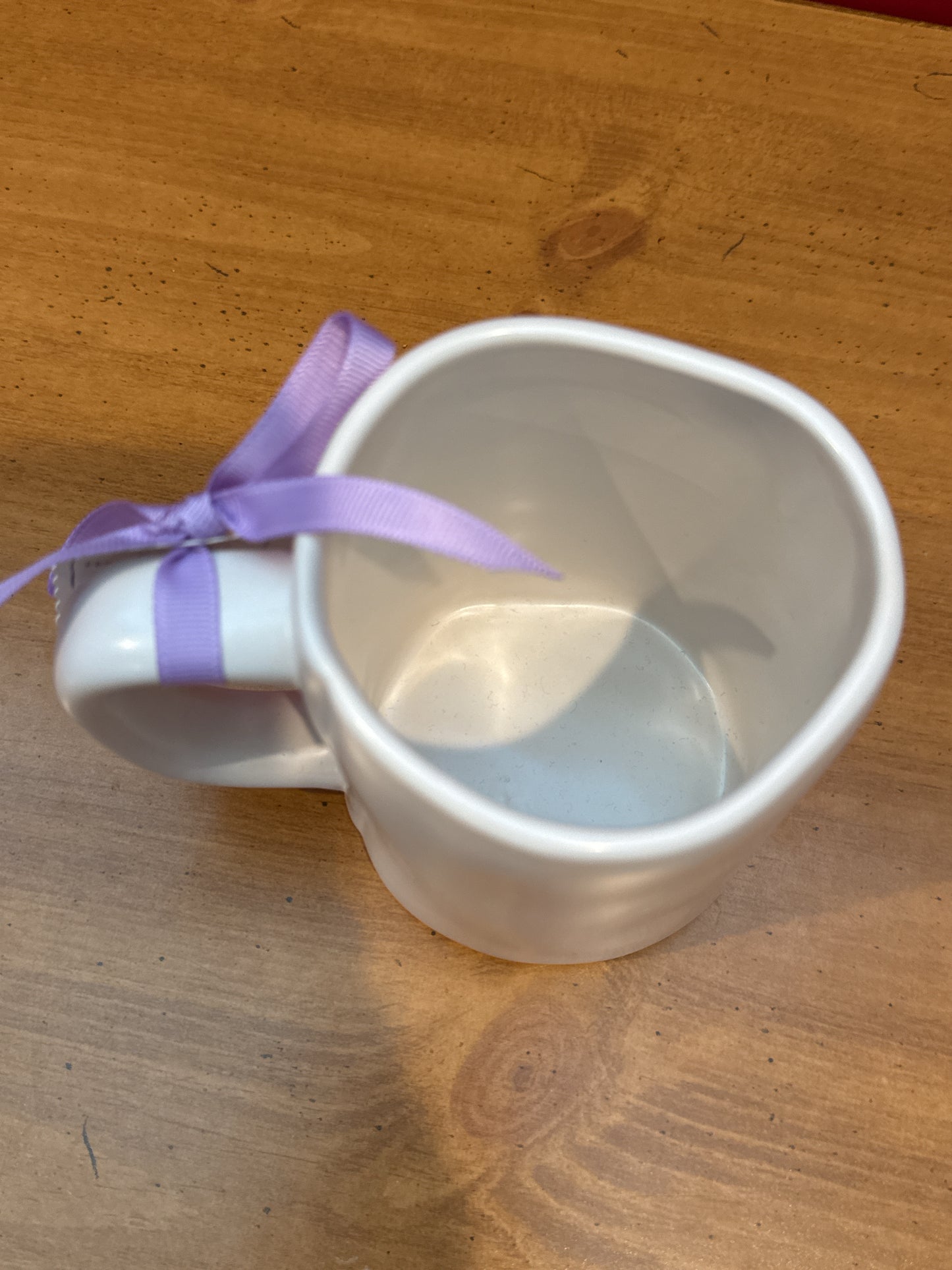 Rae Dunn "Mom" Purple Flowers Coffee Cup Mug 4 7/8" Tall New