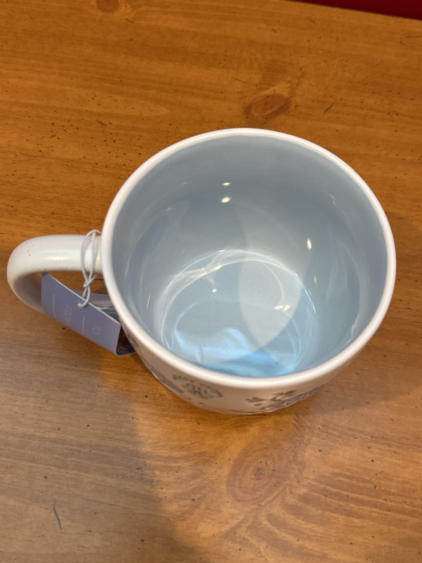 Petal & Pearl Blue Floral Blue Interior Coffee Cup Mug 3.5" Tall New