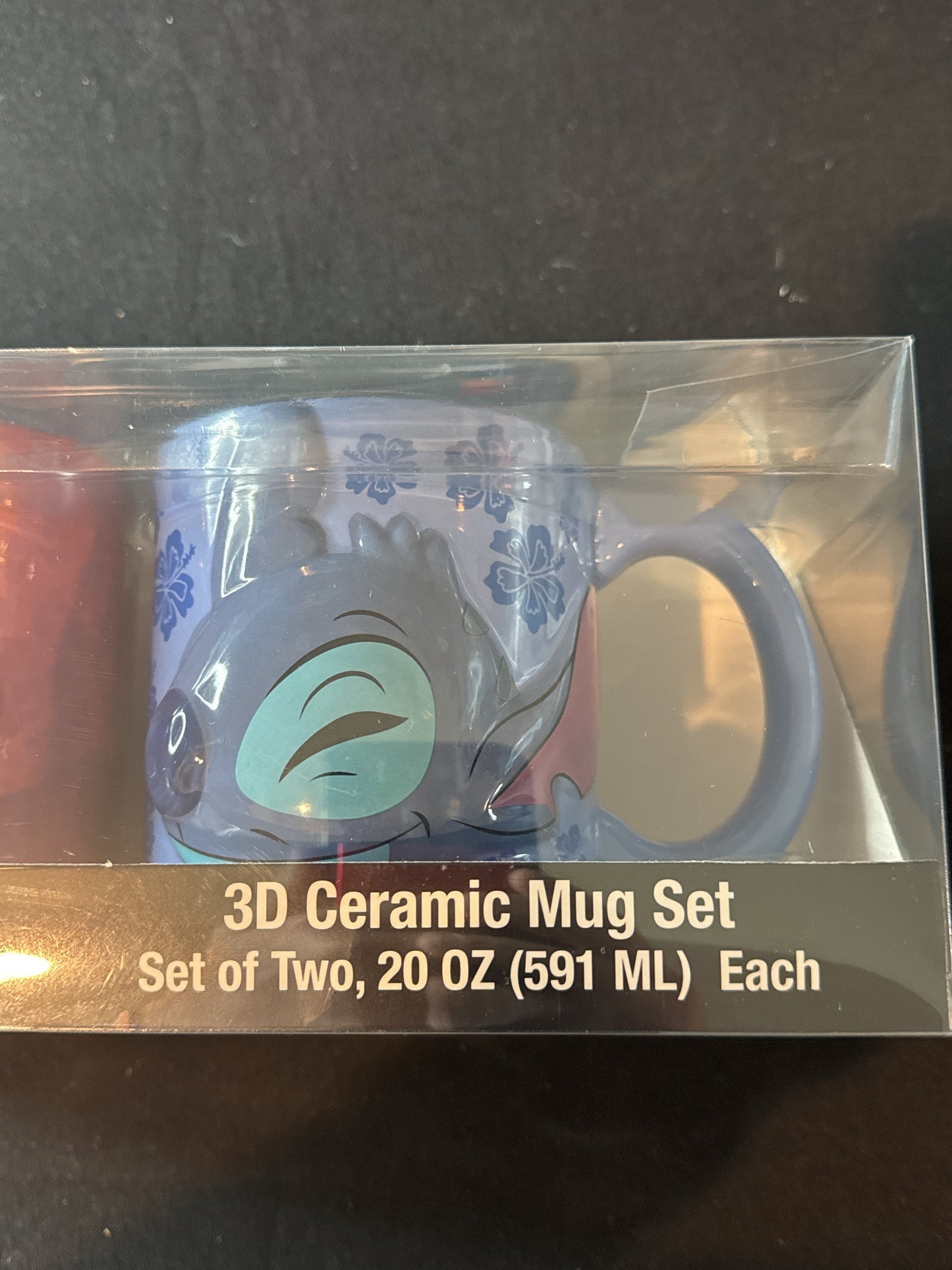 Lilo & Stitch Disney 3D Ceramic Mug Set, Set of 2 20oz Coffee Cup Mug Set Pink & Blue
