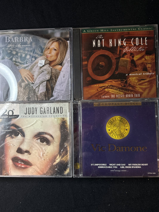 Classic Music 4 CDs Judy Garland, Vic Damone, Nat King Cole, Barbra Streisand