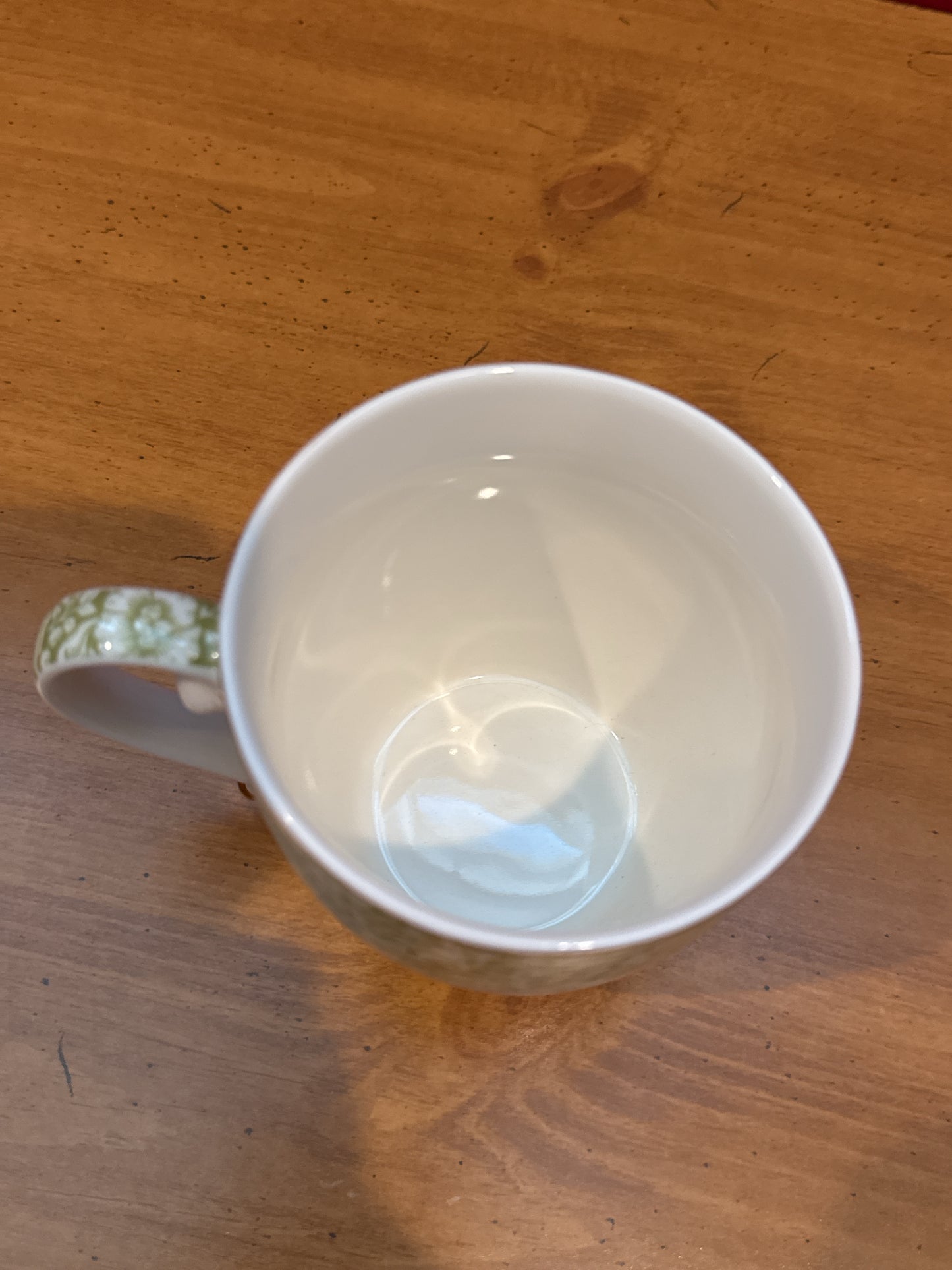 Morris & Co. Green Floral Coffee Cup Mug 4 1/8" Tall New