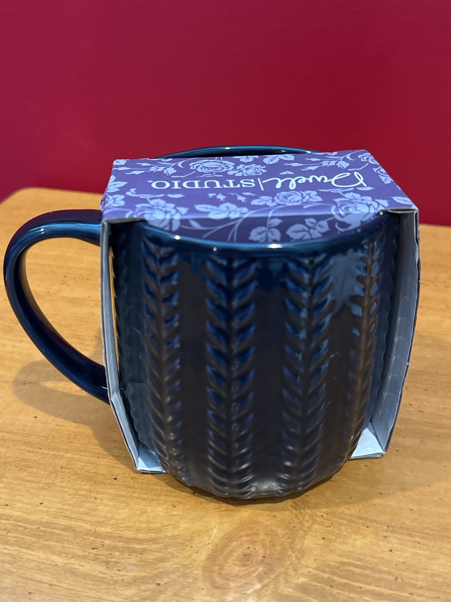 Dwell Studio Dark Blue Coffee Cup Mug 4.5" Tall New