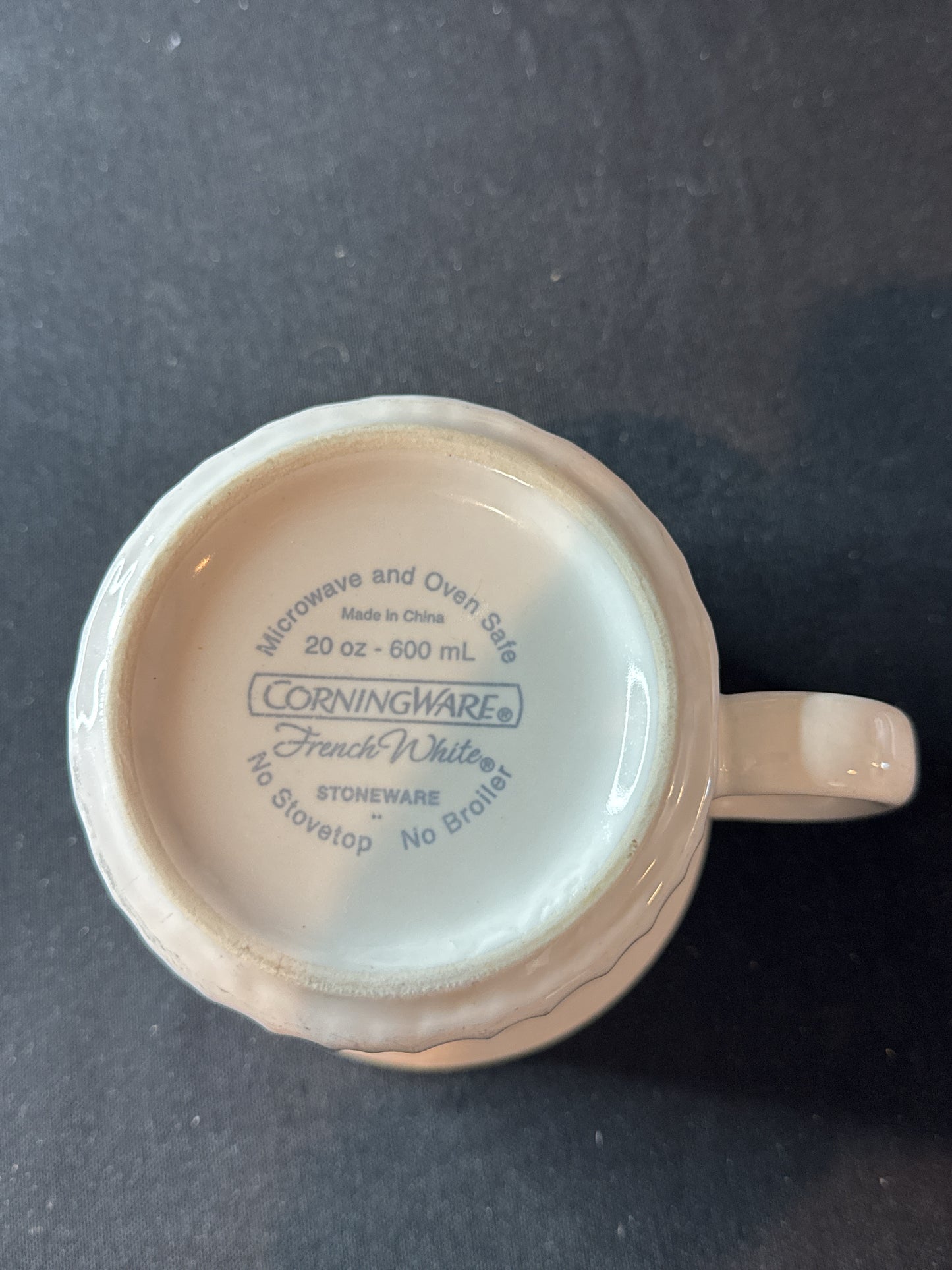 CorningWare French White 20oz Stoneware Soup Cup/Mug Coffee Cup Mug 4" Tall