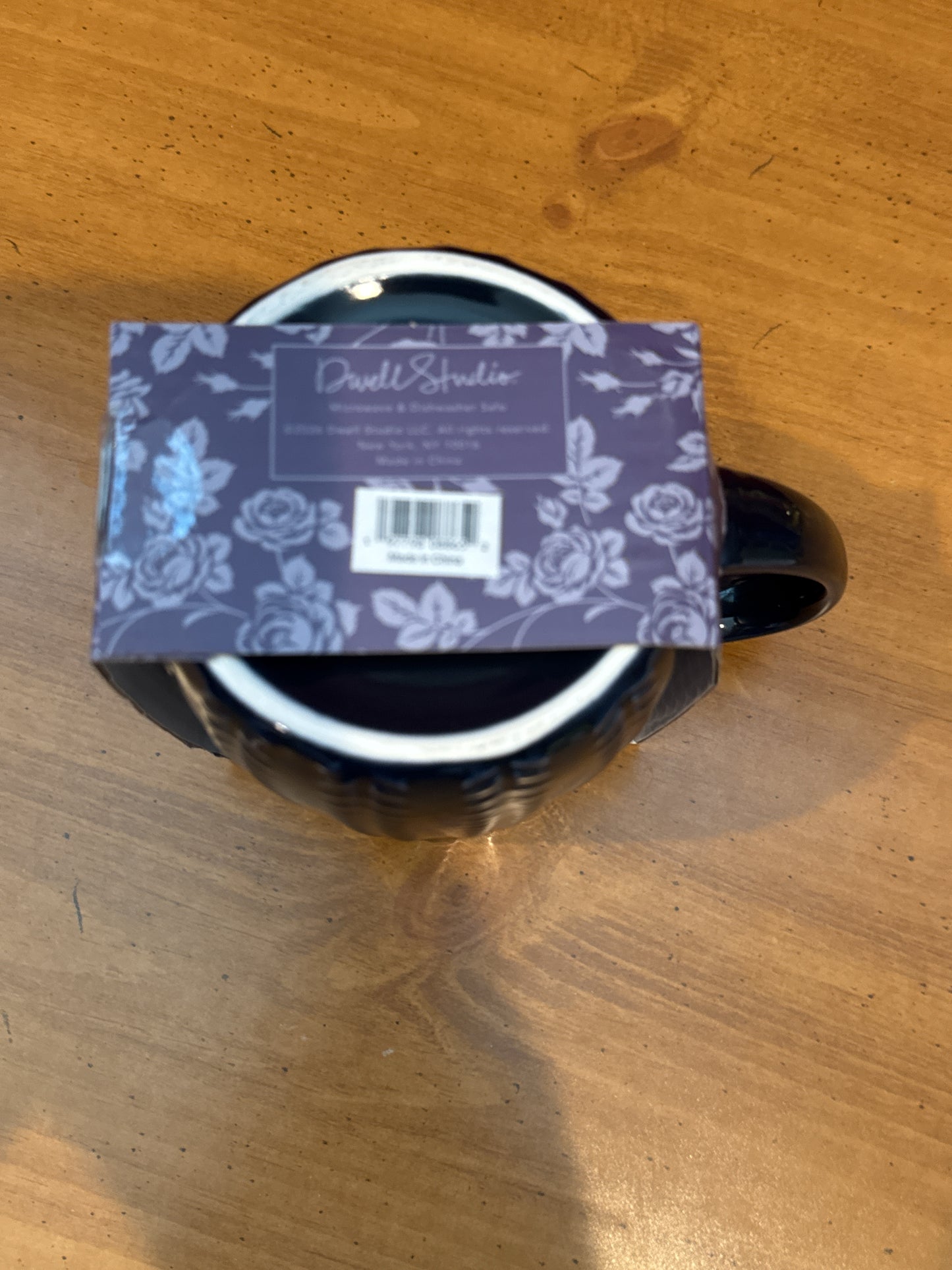 Dwell Studio Dark Blue Coffee Cup Mug 4.5" Tall New