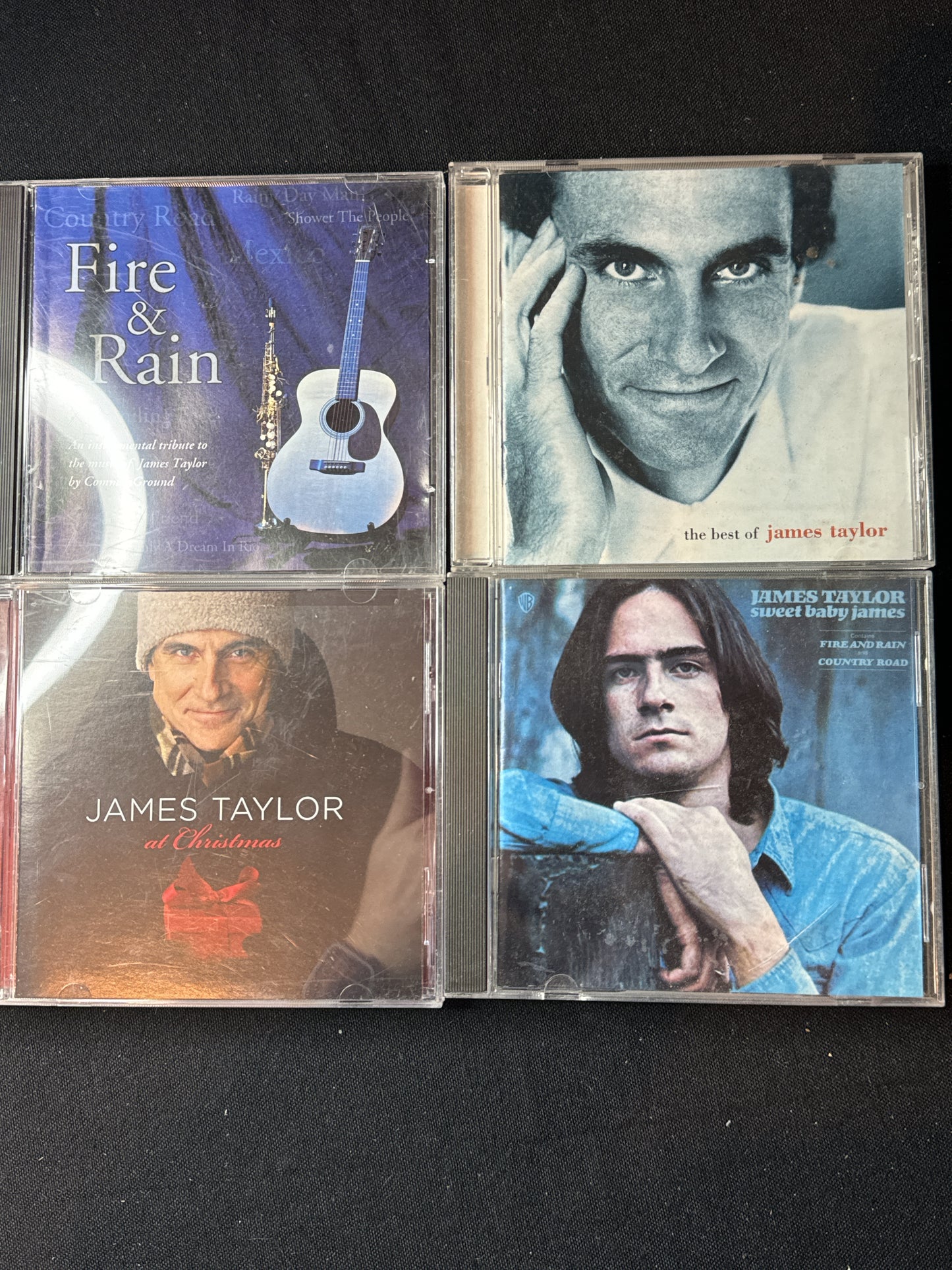 James Taylor 4 CDs Christmas, Sweet Baby James, The Best of, Fire & Rain Plus Bonus CD & DVD.