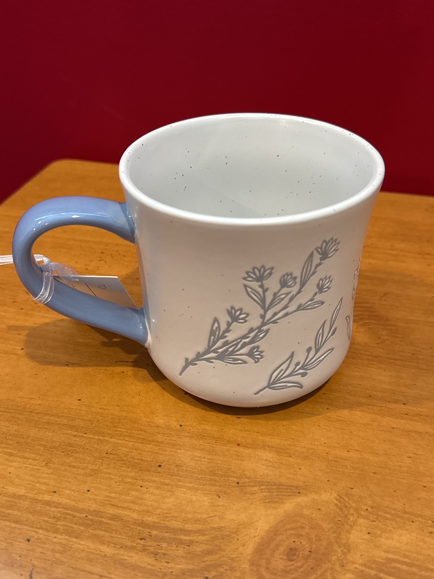 Petal & Pearl Blue Floral Coffee Cup Mug 4 1/8" Tall New