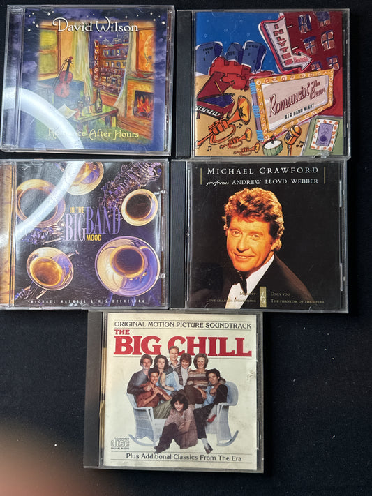 Big Band Soundtrack Music 5 CDs Big Chill, Michael Crawford, In the Big Band Mood, David Wilson