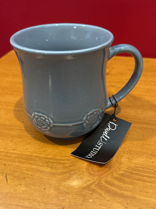 Dwell Studio Blue Floral Coffee Cup Mug 4.5" Tall New