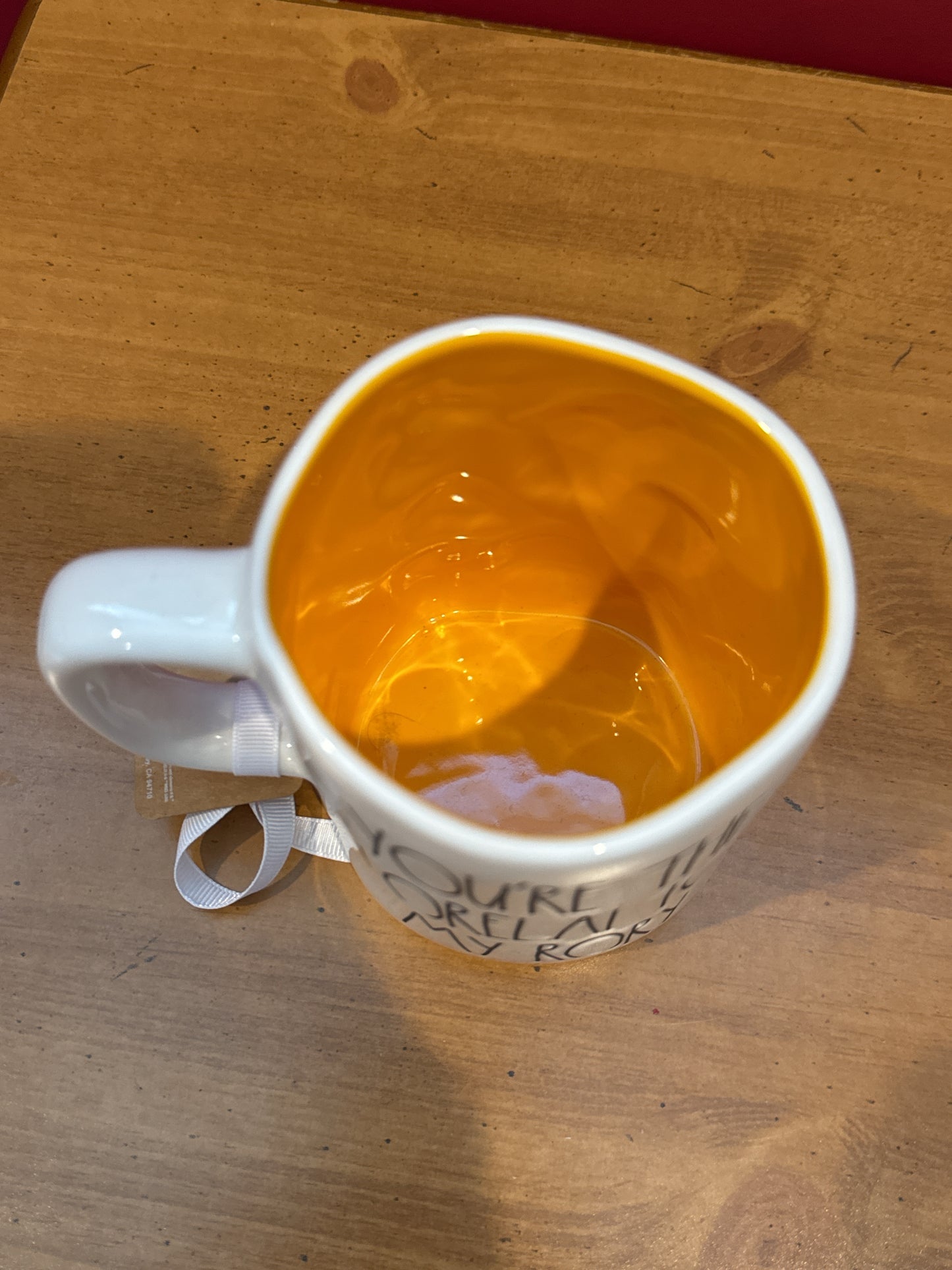 Rae Dunn Gilmore Girls Orange Interior 3D Pictures Coffee Cup Mug 4 7/8" Tall New