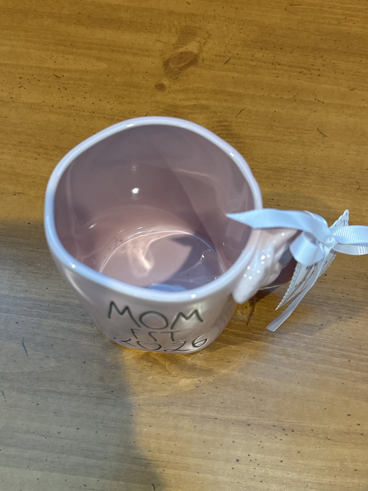 Rae Dunn "Mom Est. 2026" Lilac Interior Coffee Cup Mug 5" Tall New