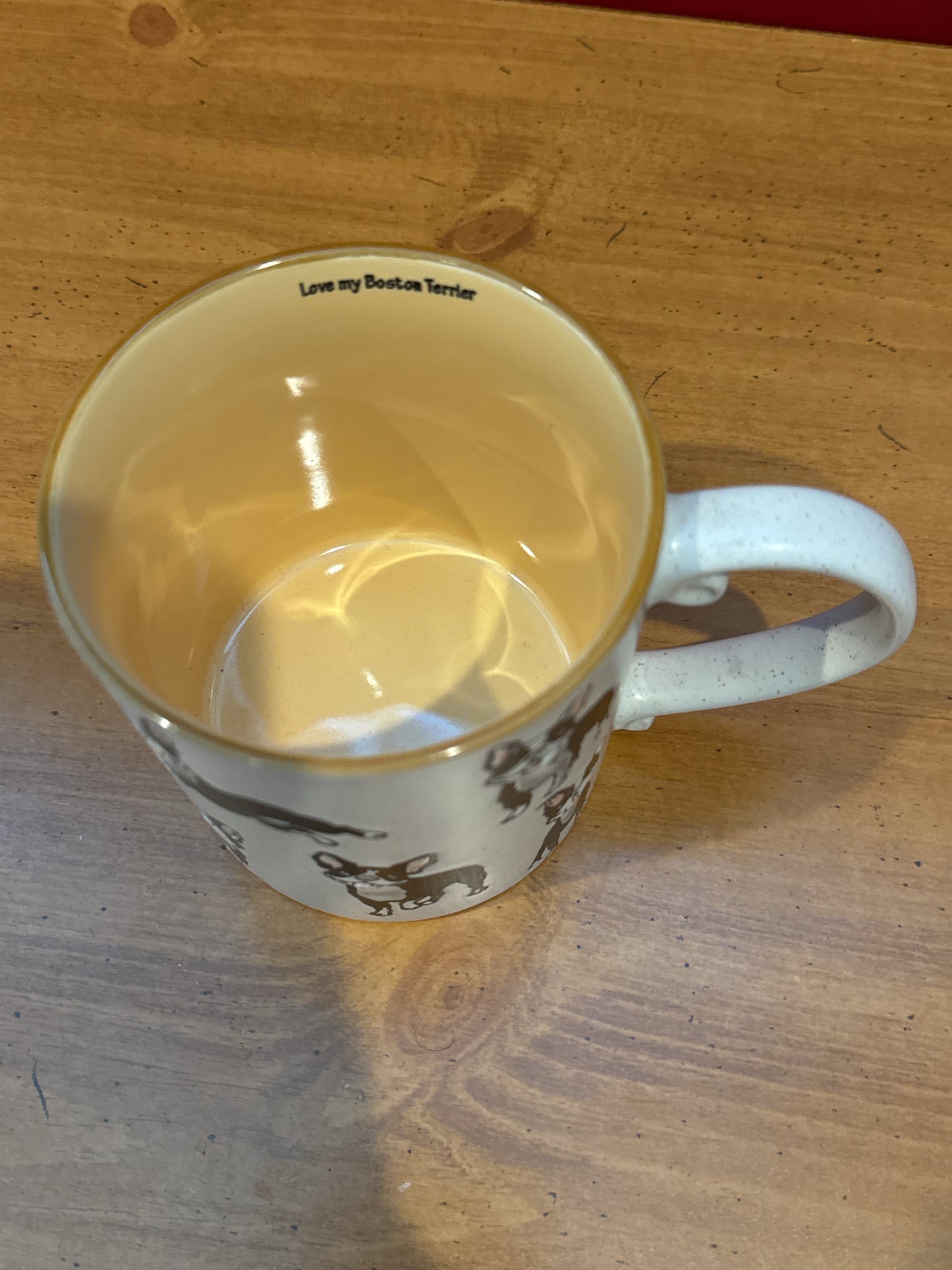 Spectrum Designz Boston Terrier Yellow Interior Coffee Cup Mug 4.5" Tall New